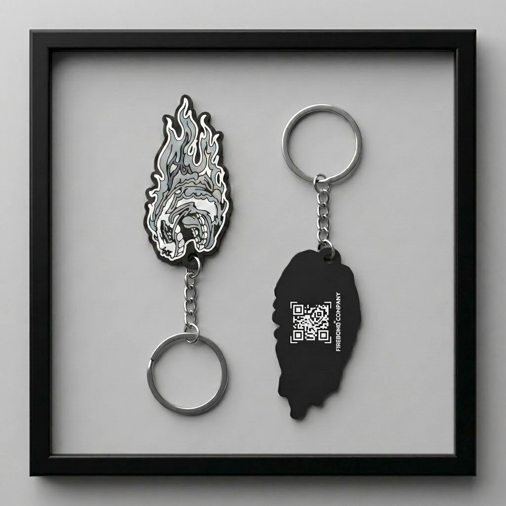 Gray Rubber Keychain