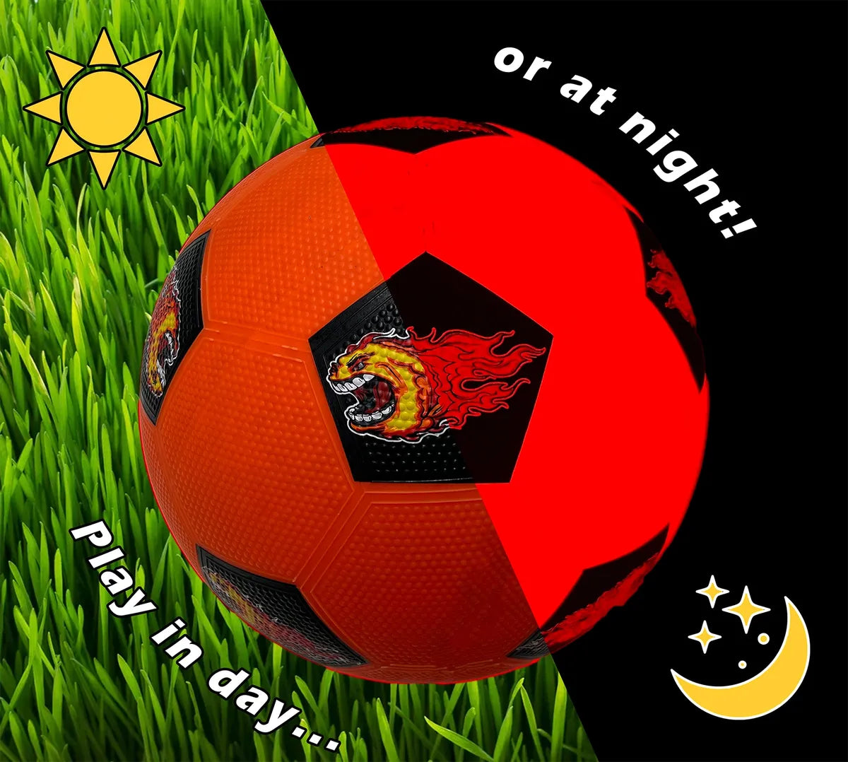 Premium Rubber Soccer Bomb™ - Size 5 - Orange & Black