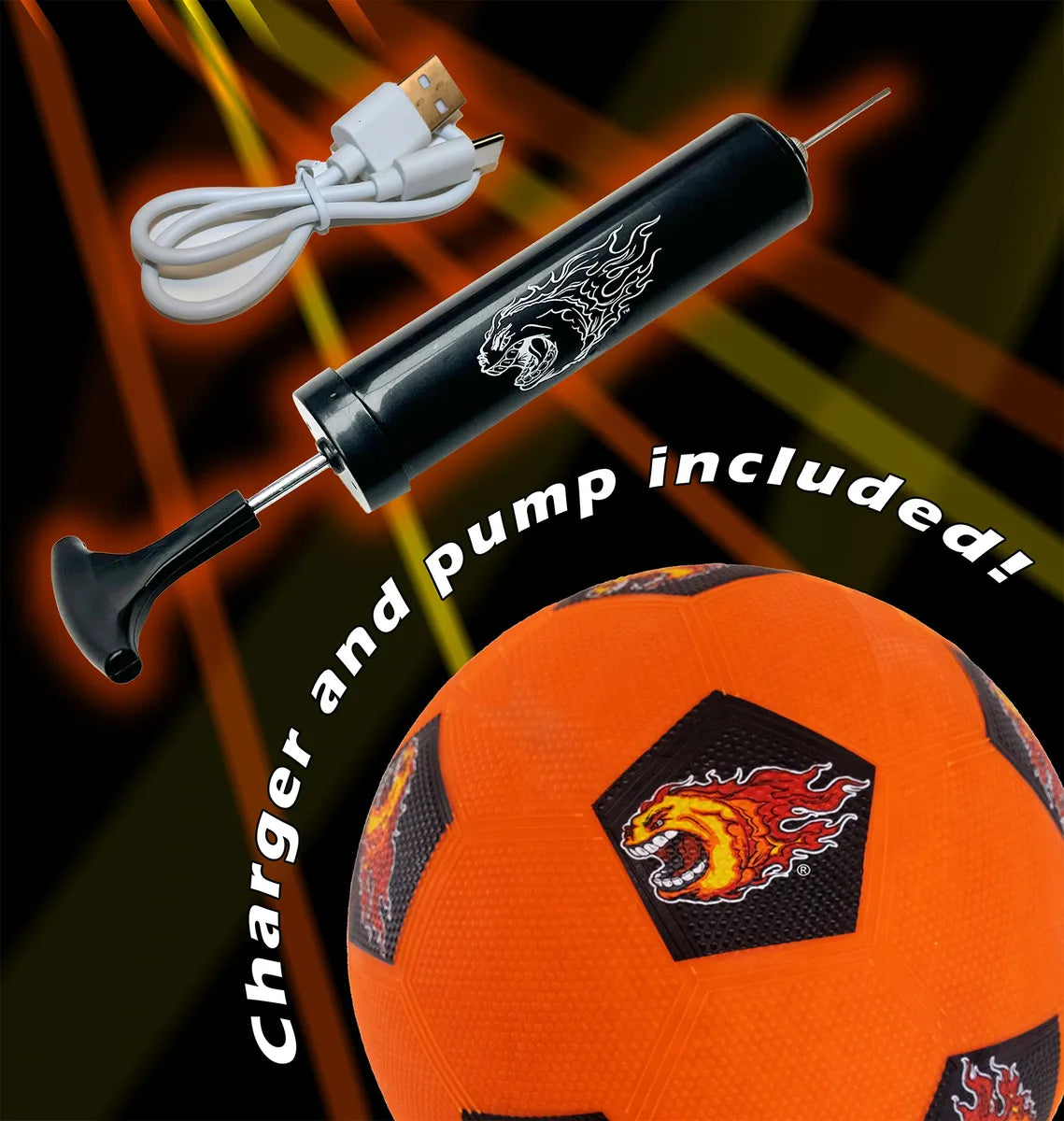 Premium Rubber Soccer Bomb™ - Size 5 - Orange & Black