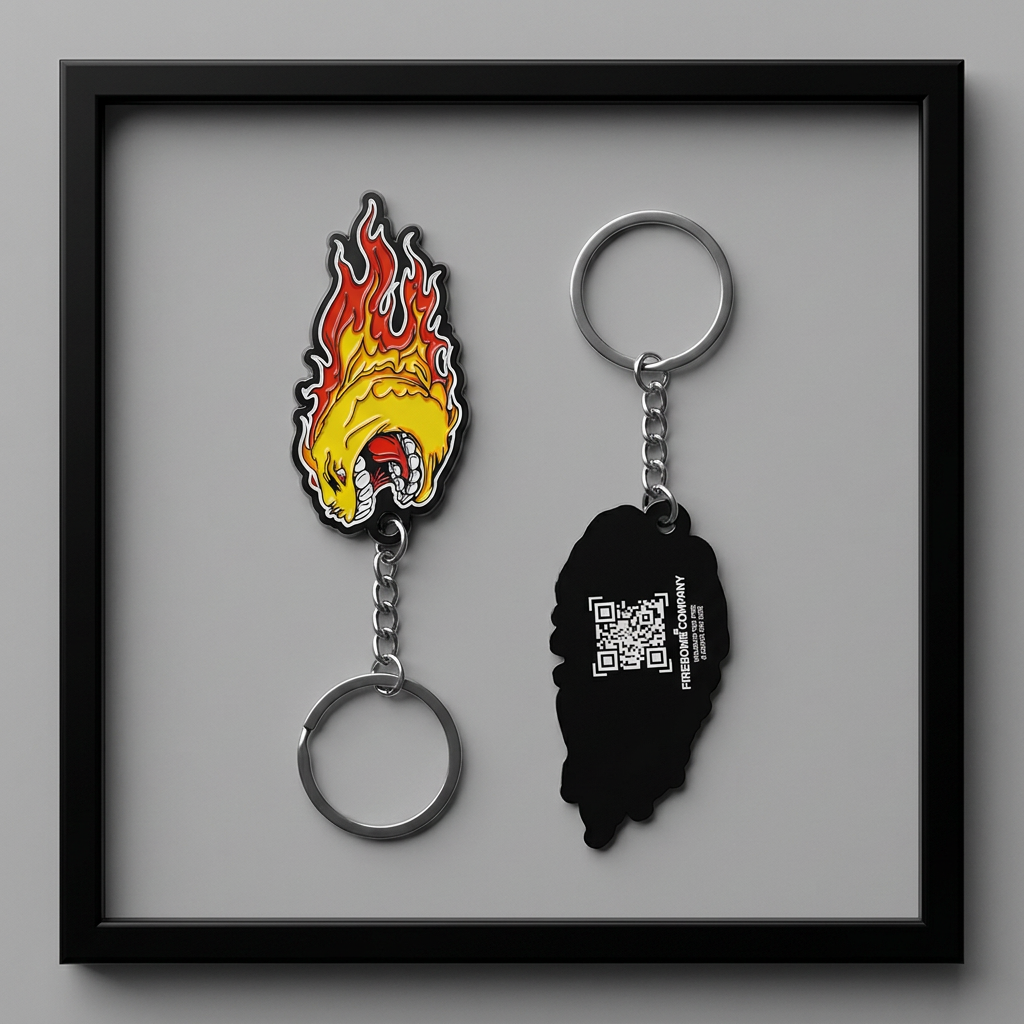 Black  Rubber Keychain