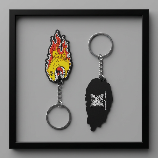 Black  Rubber Keychain
