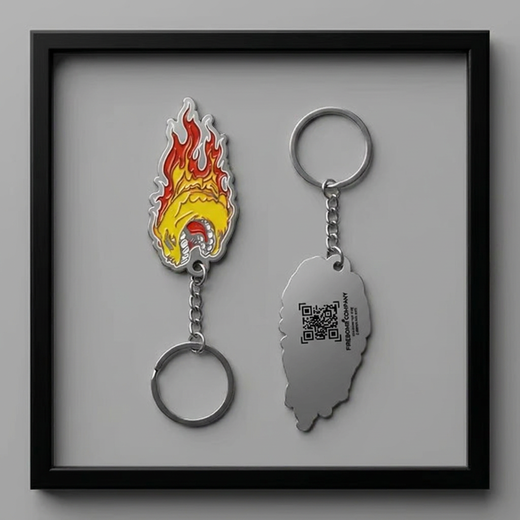 Black  Rubber Keychain