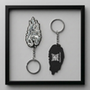 White Rubber Keychain