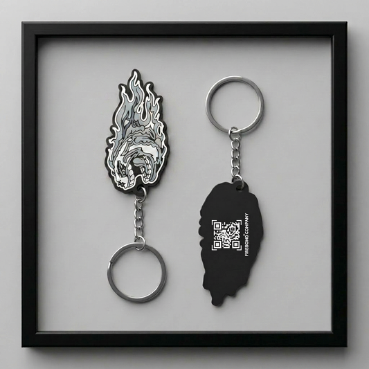 White Rubber Keychain
