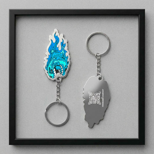 Cyan Rubber Keychain